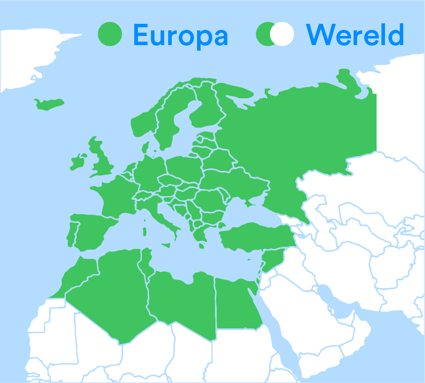landkaart met de Europese landen in het groen