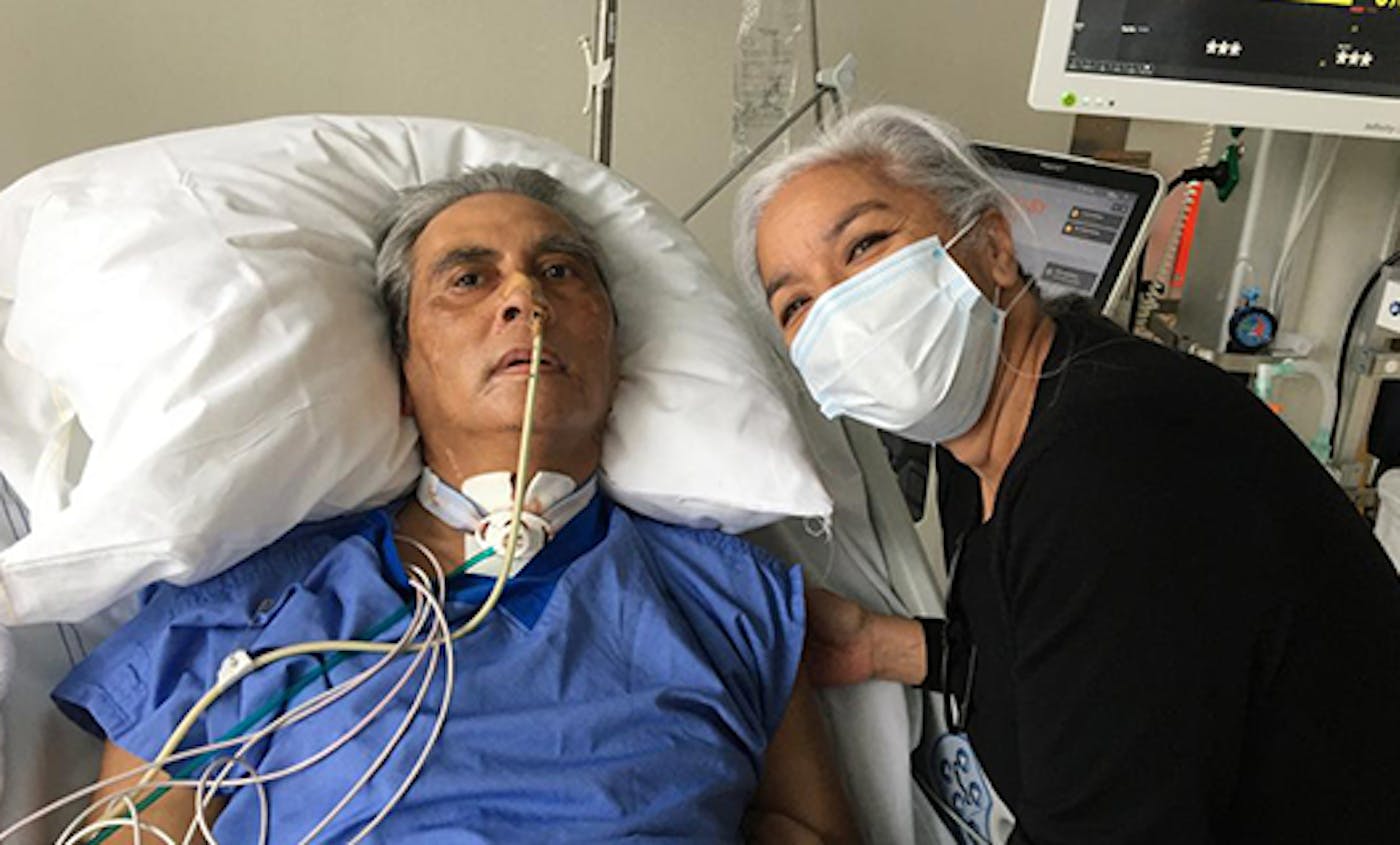 Farley en zijn vrouw in het ziekenhuis