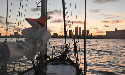 Zonsondergang, gezien vanaf Werners zeilboot