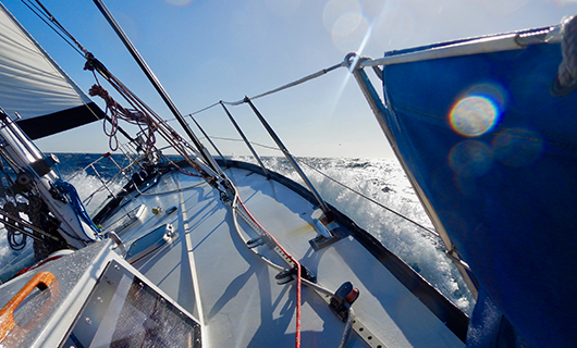 Aan boord van Werners zeilboot