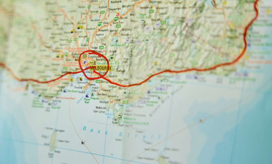 Wereldkaart met route