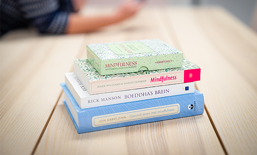 een stapel mindfulness boeken